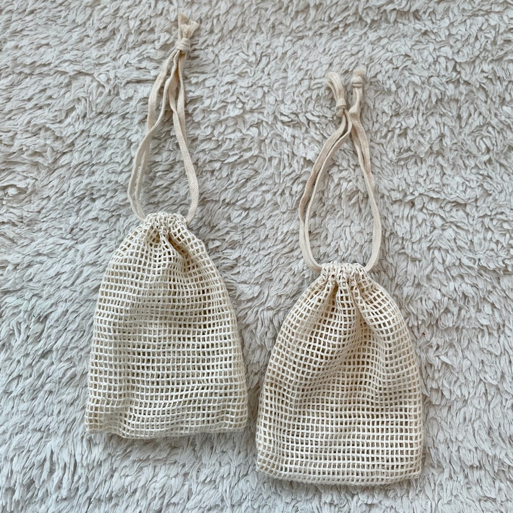 Bundle Of 2 Cream Drawstring Net Bags - image 6